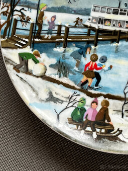 Sběratelský talíř 24 cm Roční období Zima, Scherzer - 2