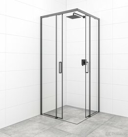 Sprchový kout čtverec 90x90 nebo 80x80 BEZBARIÉROVÝ černý - 2