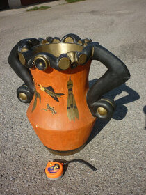 retro - váza s kosmickými motivy - originální ruční práce - 2