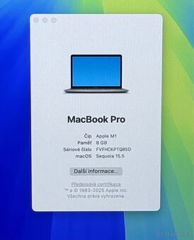 MacBook Pro M1 2020 /8GB RAM/256GB SSD/Záruka - 2