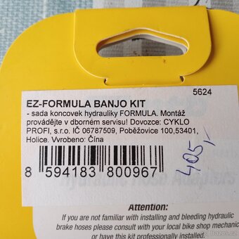 Banjo kit sada kotoučové brzdy Formula 2x - 2