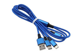 Nabíjecí USB kabel - 3in1 - USB, USB C, USB micro, lightning - 2