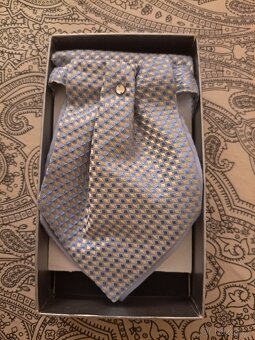 Retro pánský ascot + dekorační kapesníček (Hedva / 70.–80. l - 2
