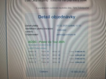 vstupenka AC/DC Praha - 2