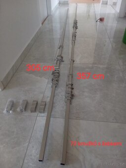 2x Kovová garnýž Quadro - 305 + 357 cm - 2