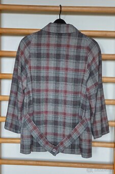 Dámské nadčasové retro sako kárované teplé - 2