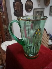 Starožitný skleněný pivní džbán - 2