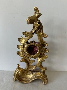 Barokní dřevěný stojánek na kapesní hodinky - originál - 2