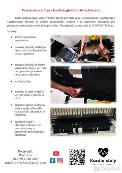 Echokardio stůl VET - so síťou - 2