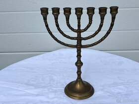 Menora svícen židovský mosazný masivní - 2