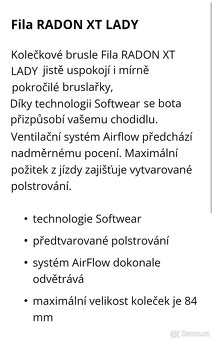 kolečkové brusle FILA RADON XT LADY č.38 - 2