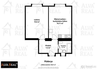 Dlouhodobý pronájem prostorného bytu 2+kk, 50,81 m², ul. ... - 2