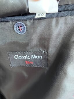 Tmavě modrý oblek vel. 50 Slim - 2