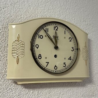 Kuchyňské starožitné keramické hodiny mechanické - 2