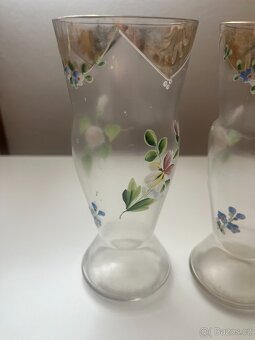 Starožitná malovaná sklenice, 2 ks - 2