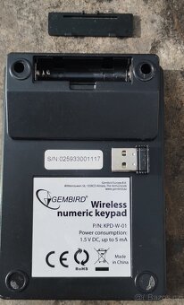 NUMERICKÁ KLÁVESNICE BEZDRÁTOVÁ GEMBIRD KPD-W-01 - 2