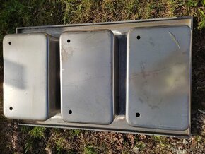 nerezový trojdřez, police na gastro nádoby, dvojdřez - 2