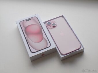 Apple iPhone 15 128GB Pink, ZARUKA, Baterie 100% - 2