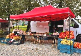 Skládací nůžkový stan 3x4,5m s boční plachtou - 2