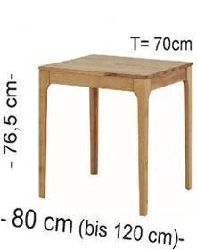 Rozkládací jídelní stůl - Jádrový buk masiv 80-120 cm - 2