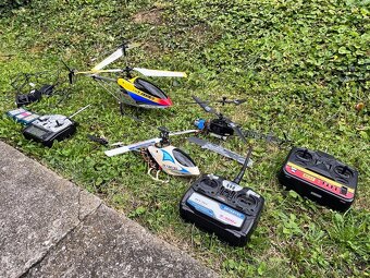 RC vrtulníky TŘI - MJX, Skyartec, RE3LY + příslušenství - 2