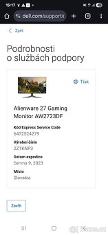 1440p, 280hz, Dell Alienware AW2723DF – 27" - 2