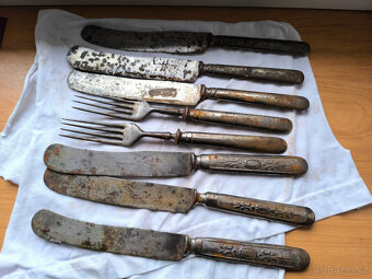 Staré příbory Rakousko Uhersko, rok 1900,staré nože,nůž - 2