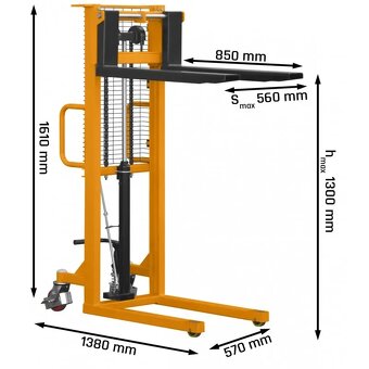 Paletový vozík P513 500 kg, 1300 mm - 2