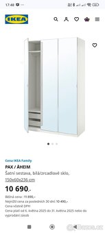 RÝMAŘOV, BRUNTÁL, VRBNO Pěkná šatní skříň IKEA PAX - 2