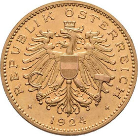 Zlato, 100 kronen 1924, Rakousko, extrémně vzácná RRR - 2