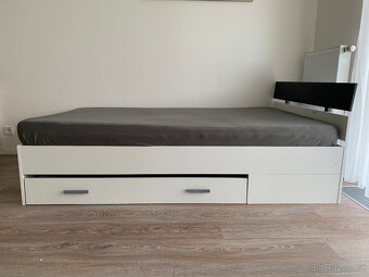 Postel 120 x 200 cm včetně matrace, s úložným prostorem - 2