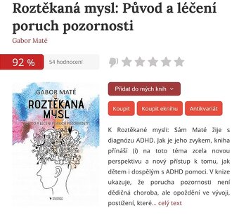 ROZTĚKANÁ MYSL - Dr. Gabor Mate - 2