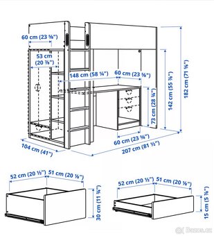 2 x Patrová postel IKEA Stuva Fritids - 2