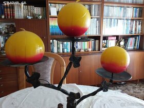 Svícen výška 45cm, dřevo, tepaný kov - 2