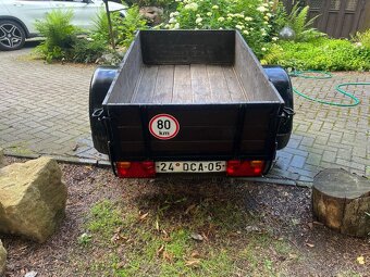 Přívěsný vozík za auto – dřevěný, plně funkční - 2
