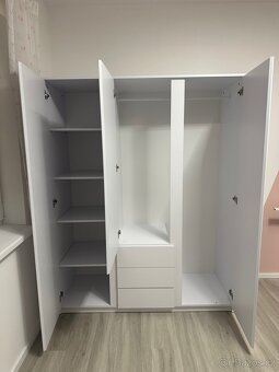 Šatní skříň Carlos, bílá, 152 cm - 2