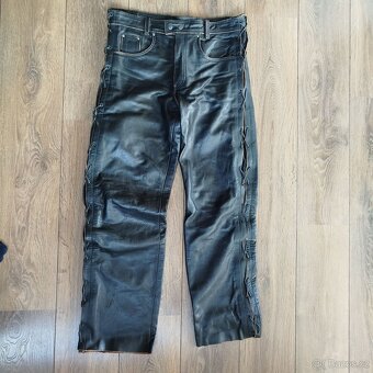 Kožené kalhoty ŠNĚROVÁKY PATINA vel. XL/34 - 2