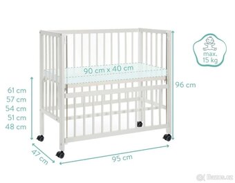 Dětská postýlka Fillikid s kolečky - 2