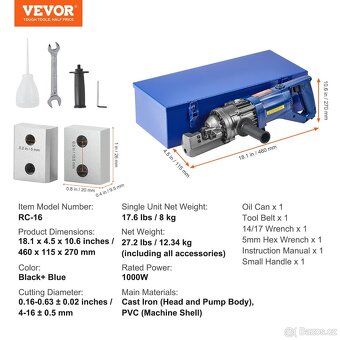 Elektrická hydraulická řezačka armatur 1200W - 2