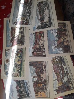 LEVNĚ kolorované litografie Norimberka LP 1716 - 2