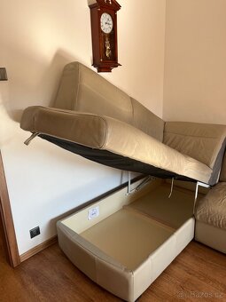 Rohová kožená sedací souprava - 2