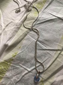 Řetízek s kamínkem modré srdce - 2