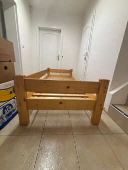 Dřevěná postel, 90×200 cm + 2 šuplíky - 2