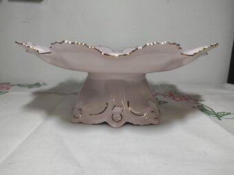 Mísa na podstavci růžový porcelán - 2