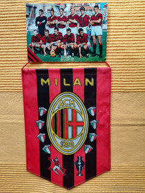 Fotbalová vlaječka a foto AC Milán. 1965 - 2