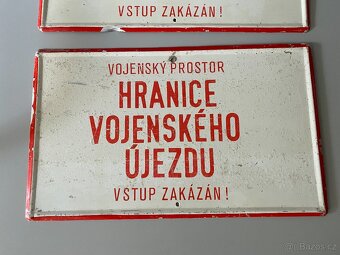 cedule hranice vojenského újezdu stará cedule hranice - 2