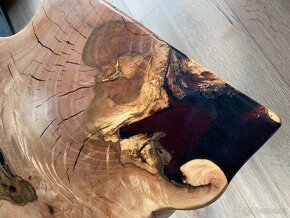 Dřevěný koferenční stůl s pryskyřicí designový masiv - 2