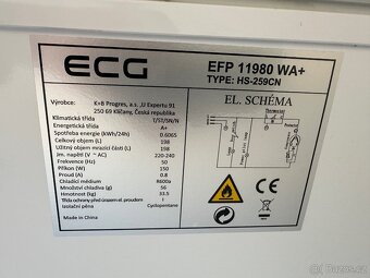 Pultový mrazák ECG efp 11980 wa+, hs-259cn - 2