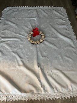 Starý plátěný ubrus-top vintage - 2