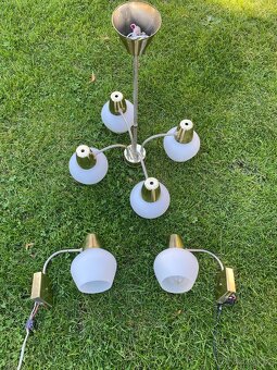 starý lustr kamenický šenov retro lustr nástěnná lampička - 2